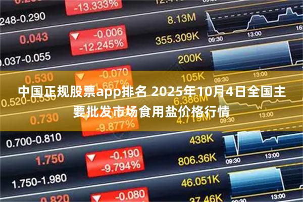 中国正规股票app排名 2025年10月4日全国主要批发市场食用盐价格行情